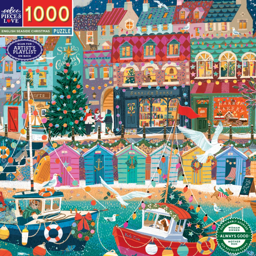 eeBoo - English Seaside Christmas 1000 Piece Puzzle