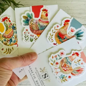 Magnetic Bookmarks - Folk Art Chicken - 4 Designs