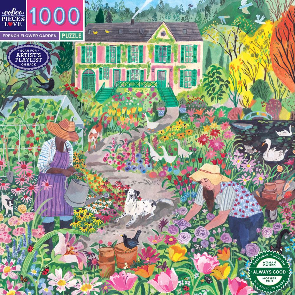 eeBoo - French Flower Garden 1000 Piece Puzzle