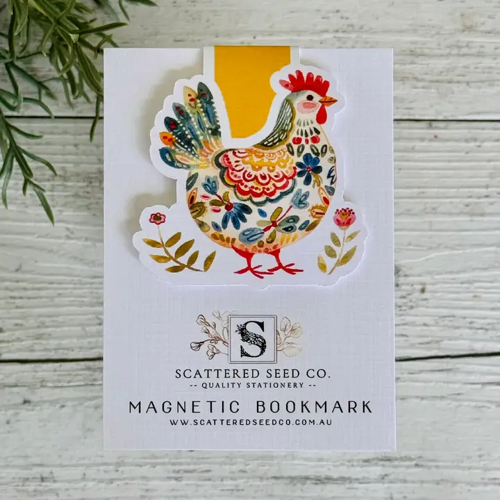 Magnetic Bookmarks - Folk Art Chicken - 4 Designs - Image 4