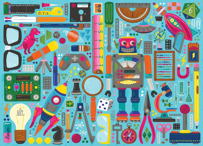 Cobble Hill - Nerdy Junk Drawer 350 Piece Family Puzzle