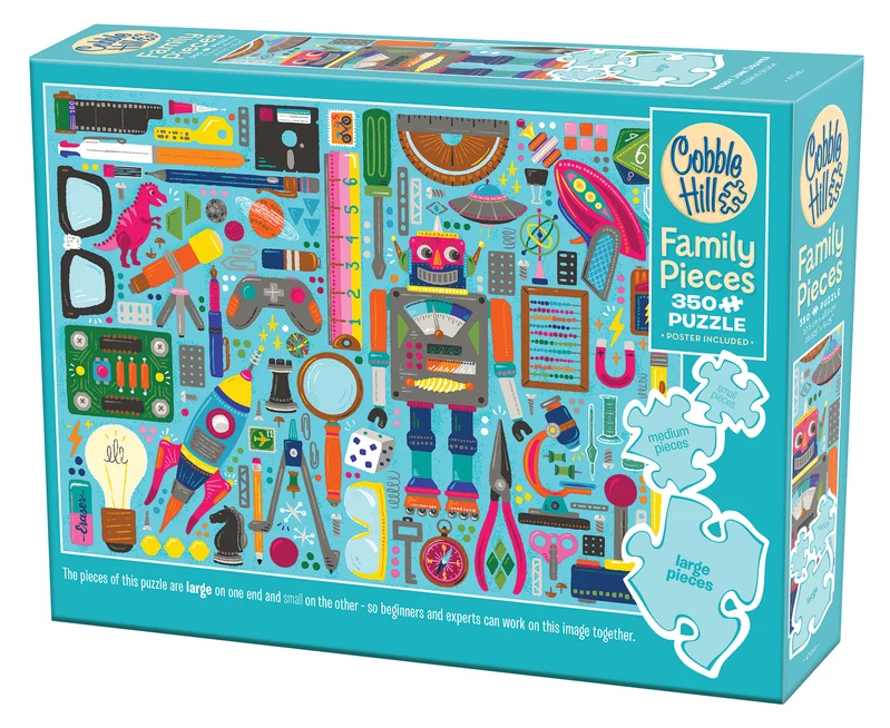 Cobble Hill - Nerdy Junk Drawer 350 Piece Family Puzzle - Image 2