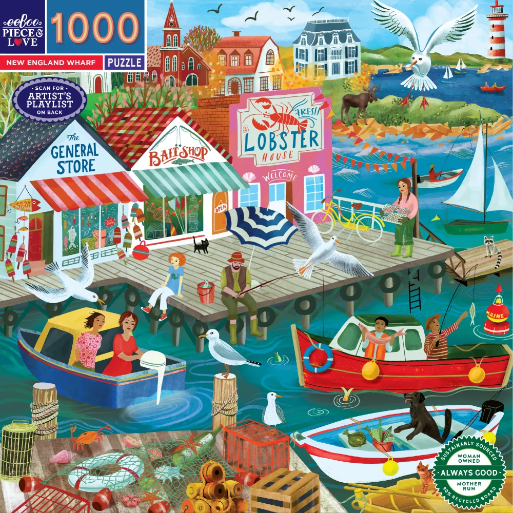eeBoo - New England Wharf 1000 Piece Puzzle