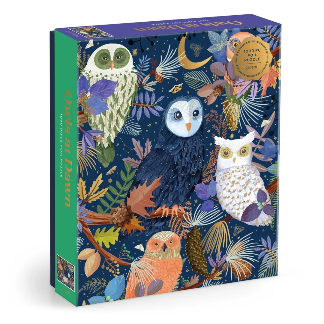 Galison - Owls at Dawn Foil 1000 Piece Puzzle - Image 2