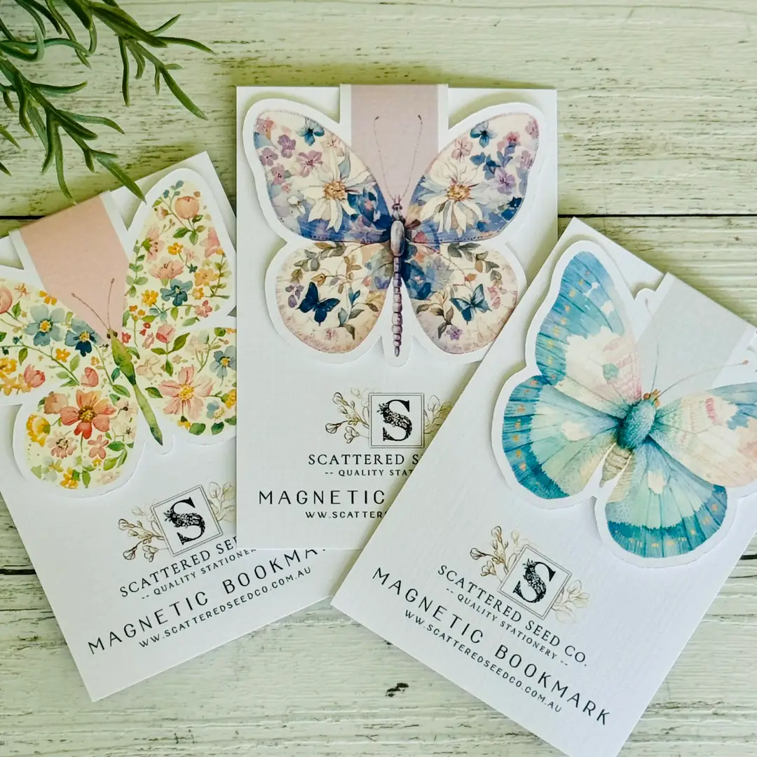 Magnetic Bookmarks - Pastel Butterfly - 3 Designs