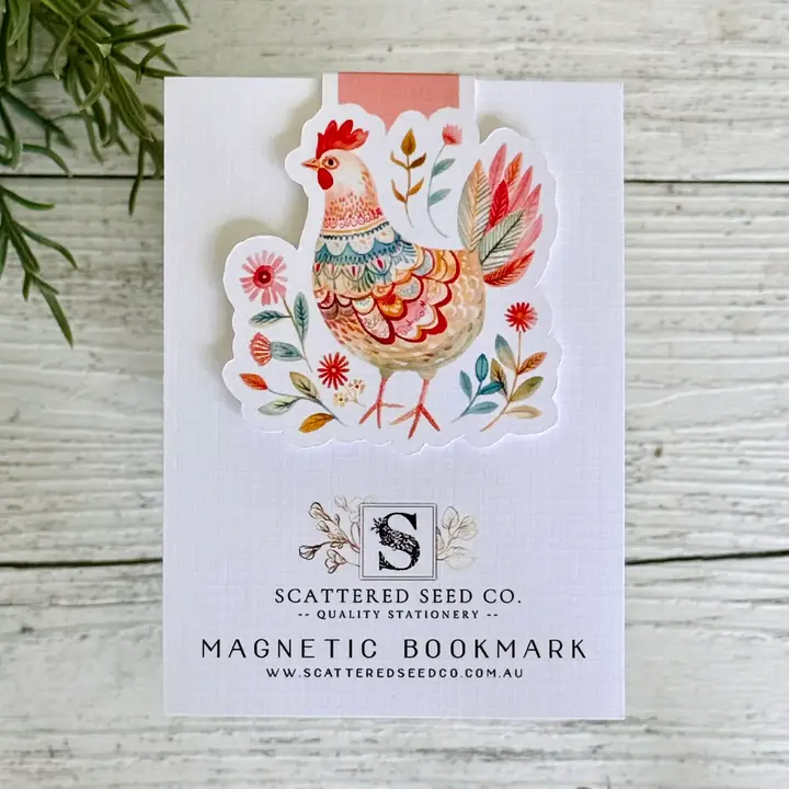 Magnetic Bookmarks - Folk Art Chicken - 4 Designs - Image 6