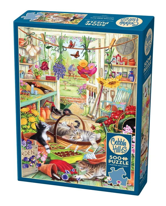 Cobble Hill - Potting Shed Cats 500 Larger Piece Puzzle - Image 2