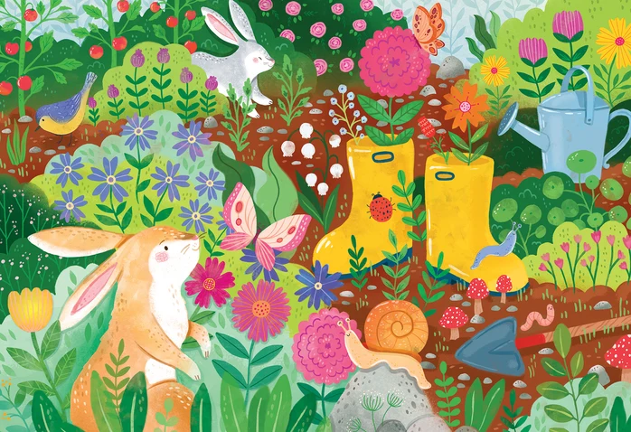 Cobble Hill - Rabbit Garden 100 Piece Puzzle - Image 2