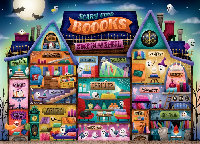 Cobble Hill - Scary Good Boooks 500 Larger Piece Puzzle