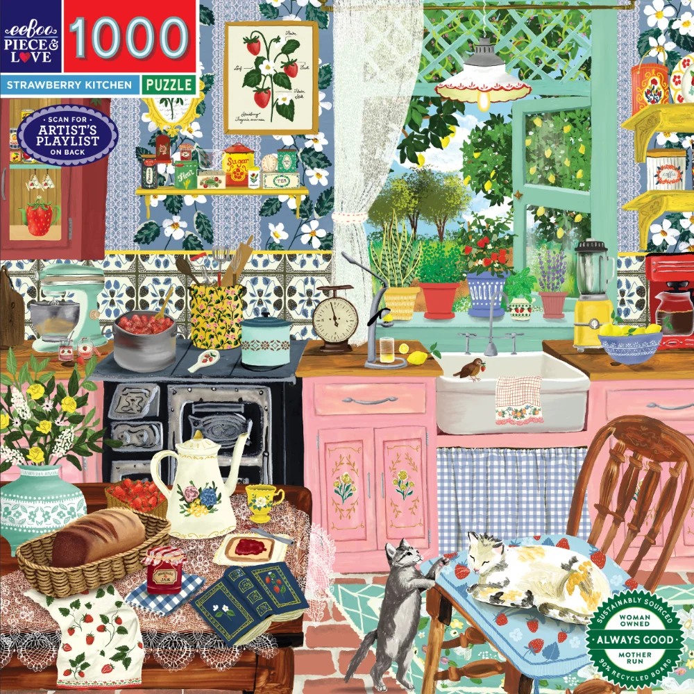 eeBoo - Strawberry Kitchen 1000 Piece Puzzle