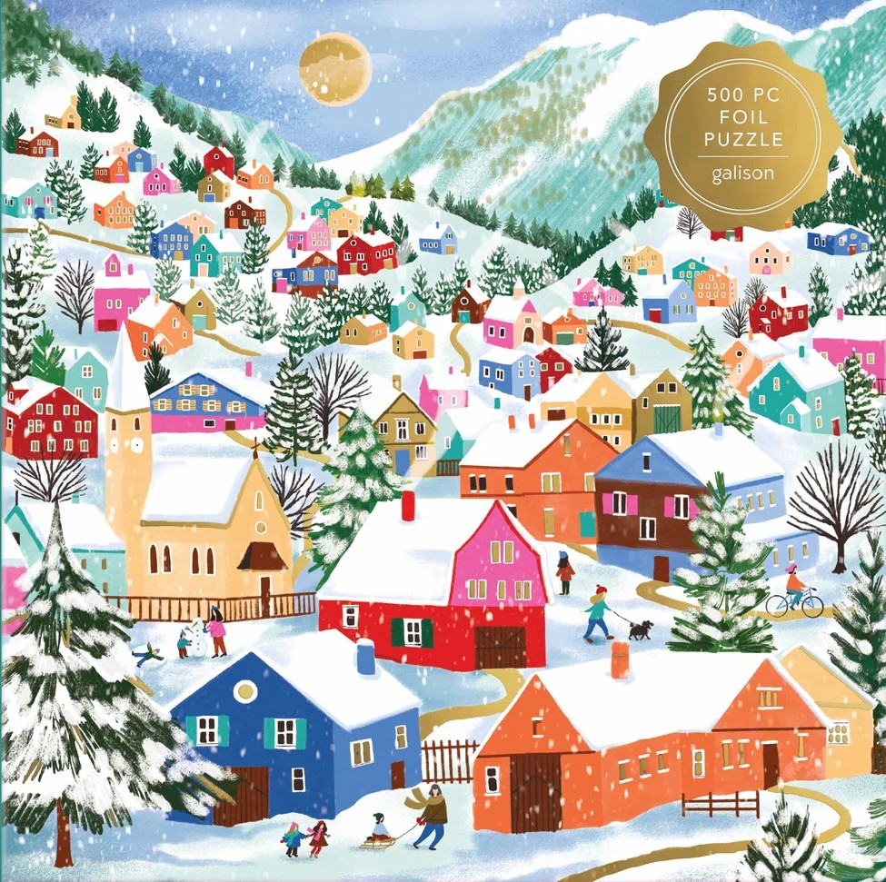 Galison - Swiss Alpine Village FOIL 500 Piece Puzzle