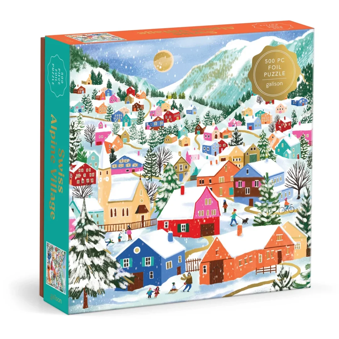 Galison - Swiss Alpine Village FOIL 500 Piece Puzzle - Image 2