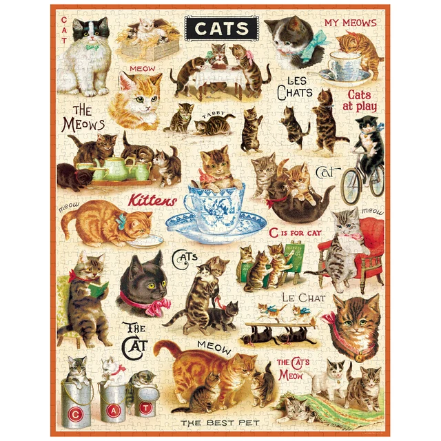 Cavallini & Co - Vintage Cats 1000 Piece Puzzle - Image 2