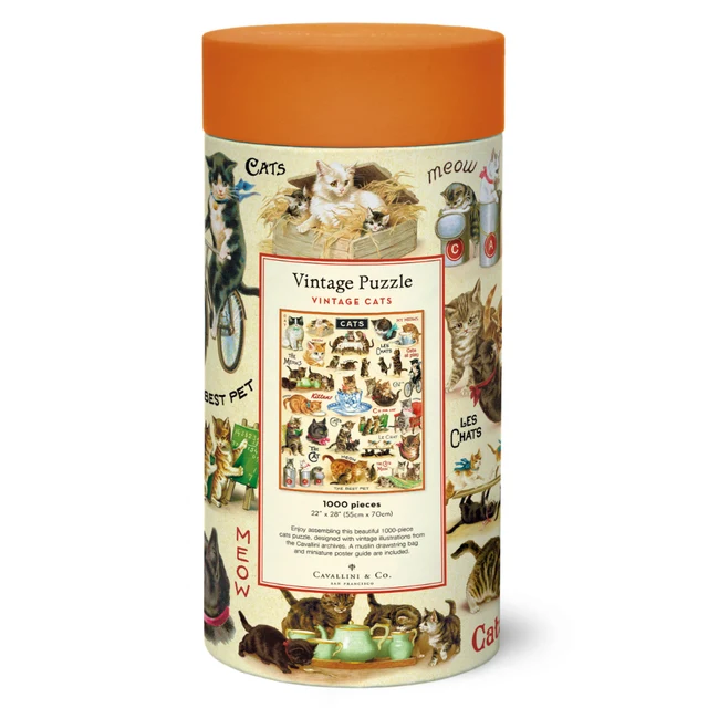 Cavallini & Co - Vintage Cats 1000 Piece Puzzle - Image 3