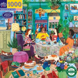 eeBoo - Books & Tea By the Sea 1000 Piece Puzzle
