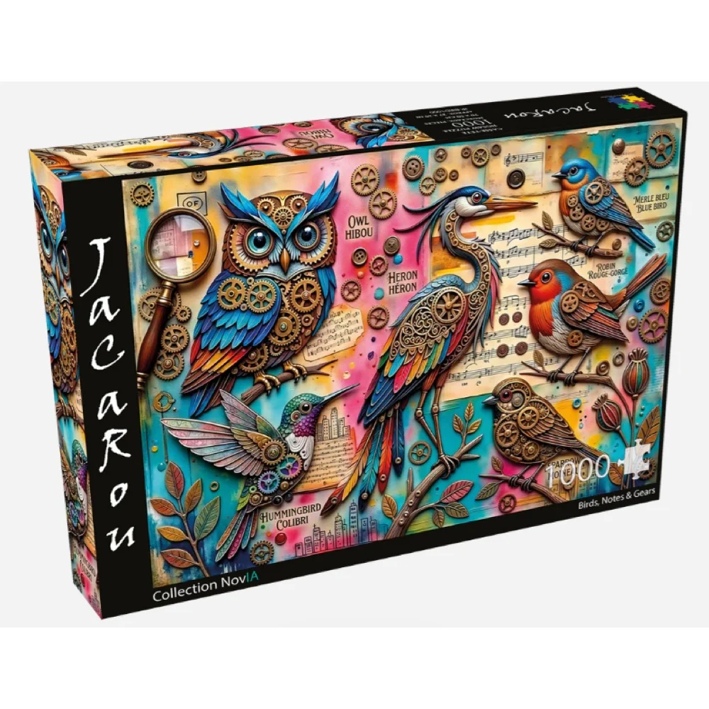 Jacarou - Birds, Notes & Gears 1000 Piece Puzzle - Image 2