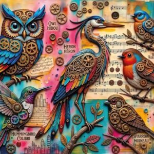 Jacarou - Birds, Notes & Gears 1000 Piece Puzzle