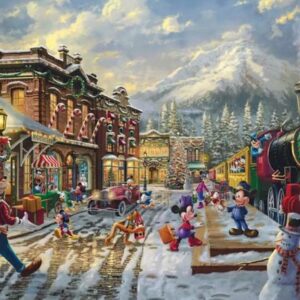 Harlington - Thomas Kinkade - Disney - Mickey & Minnie - Candy Cane Express 1000 Piece Puzzle