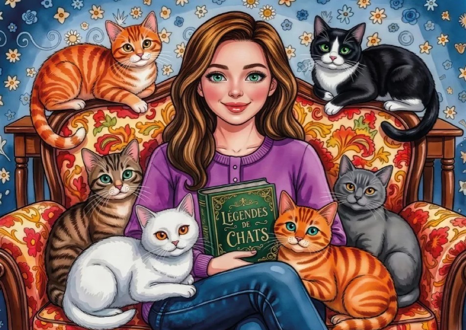 Jacarou - Cats & Chapters 1000 Piece Puzzle