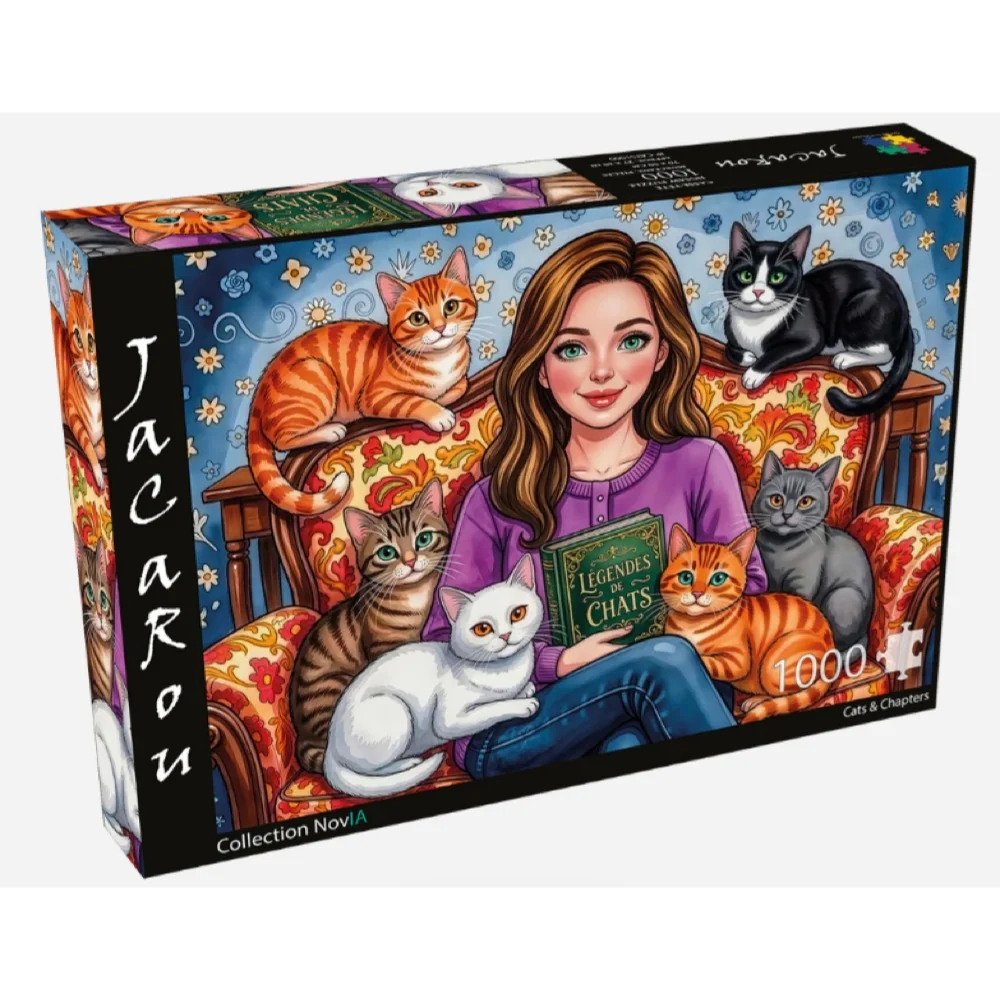 Jacarou - Cats & Chapters 1000 Piece Puzzle - Image 2