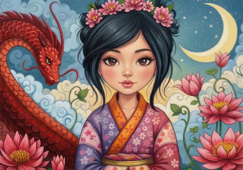 Jacarou - Dragon Moon Beauty 1000 Piece Puzzle