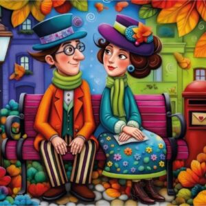 Jacarou - Fall Sweet Romance 1000 Piece Puzzle