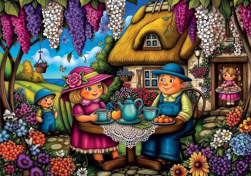 Delfy - Family Garden Joy 1000 Piece Puzzle