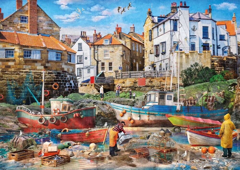 Gibsons - Fishermen at Robin Hood's Bay 1000 Piece Puzzle