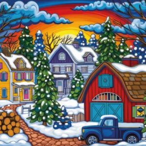 Jacarou - Frosted Farm Memories 1000 Piece Puzzle