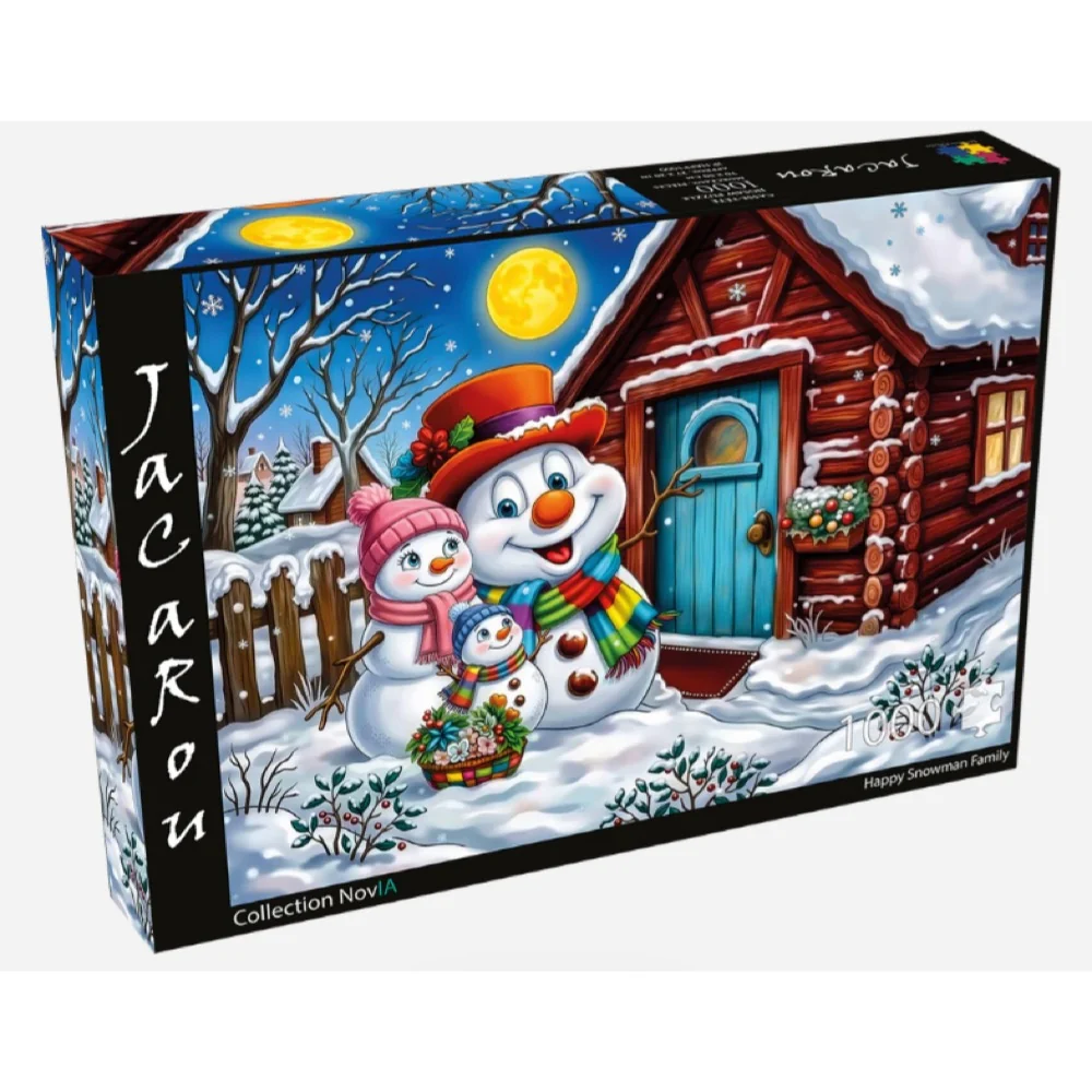 Jacarou - Happy Snowman Family 1000 Piece Puzzle - Image 2