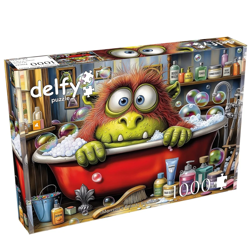 Delfy - Monster's Beauty Routine 1000 Piece Puzzle - Image 2