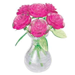 Crystal Puzzle - 3D Pink 6 Roses 47 Piece Puzzle