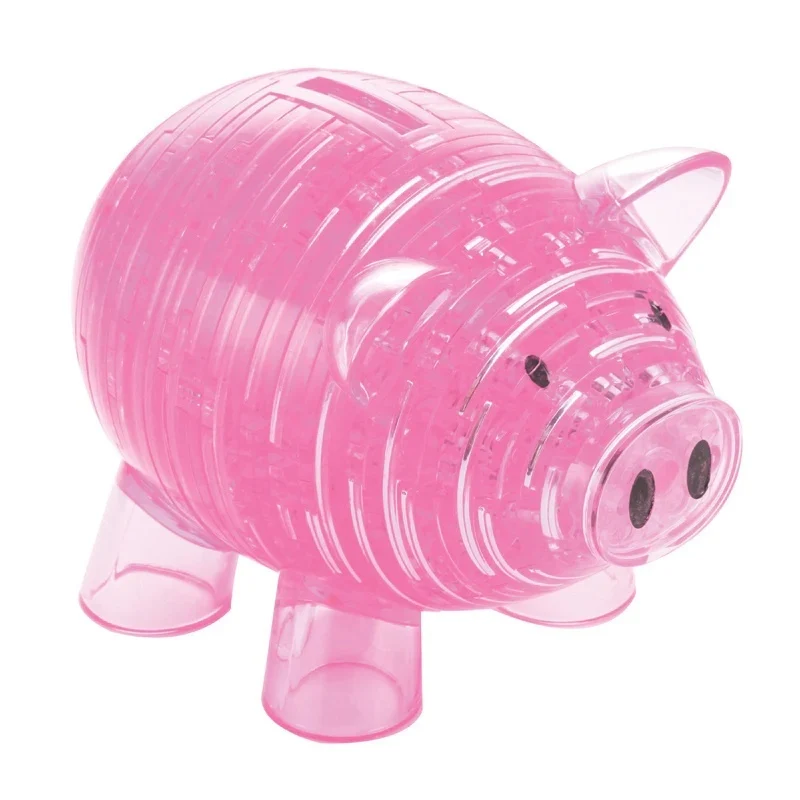 Crystal Puzzle - 3D Piggy Bank (Pink) 94 Piece Puzzle