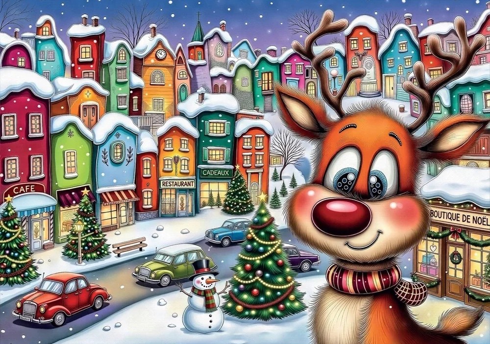 Delfy - Rudolph in Town 1000 Piece Puzzle