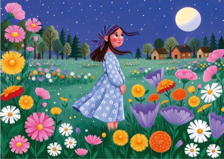Jacarou - Starlit Floral Fields 1000 Piece Puzzle