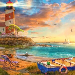 Schmidt - Sunset over Lighthouse Bay 1000 Piece Puzzle