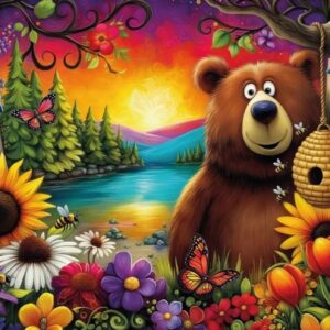 Jacarou - The Bear & The Bees 1000 Piece Puzzle