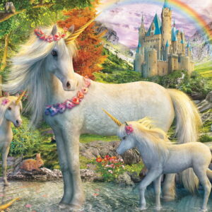 Schmidt - Unicorn Mare with Two Foals 200 Piece Puzzle
