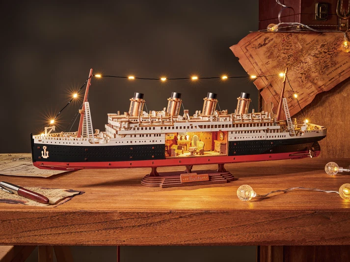 Robotime -1912 Eternal Atlantic Voyager (Titanic) 3D Wooden Puzzle Creation Kit - Image 3