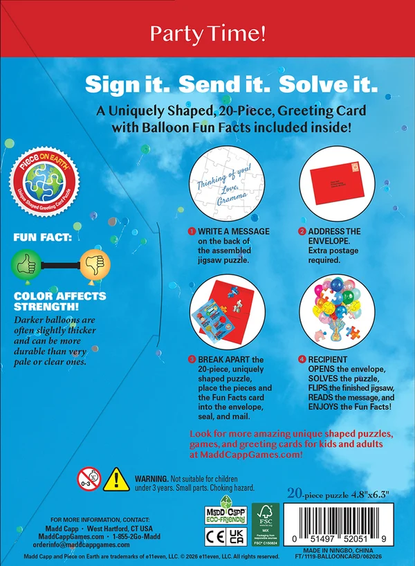 Madd Capp - Jigsaw Puzzle Greeting Card - Balloons 20 Piece & Envelope - Image 4