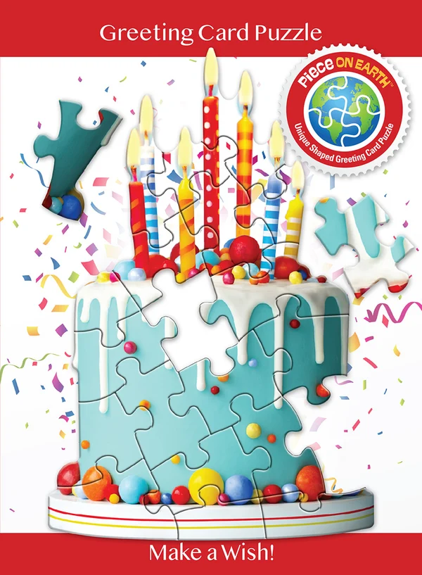 Madd Capp - Jigsaw Puzzle Greeting Card - Birthday Cake 20 Piece & Envelope