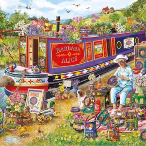 Gibsons - Canal Boat Blooms 1000 Piece Puzzle