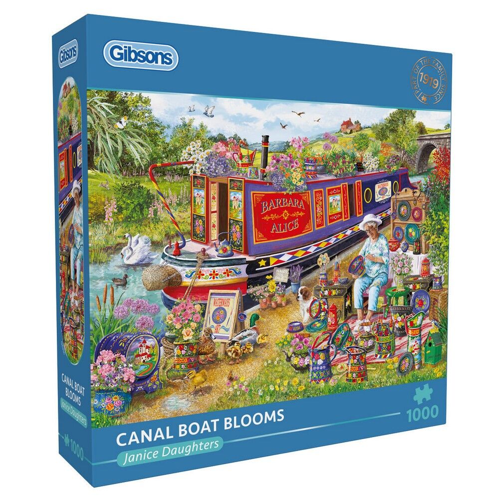 Gibsons - Canal Boat Blooms 1000 Piece Puzzle - Image 2