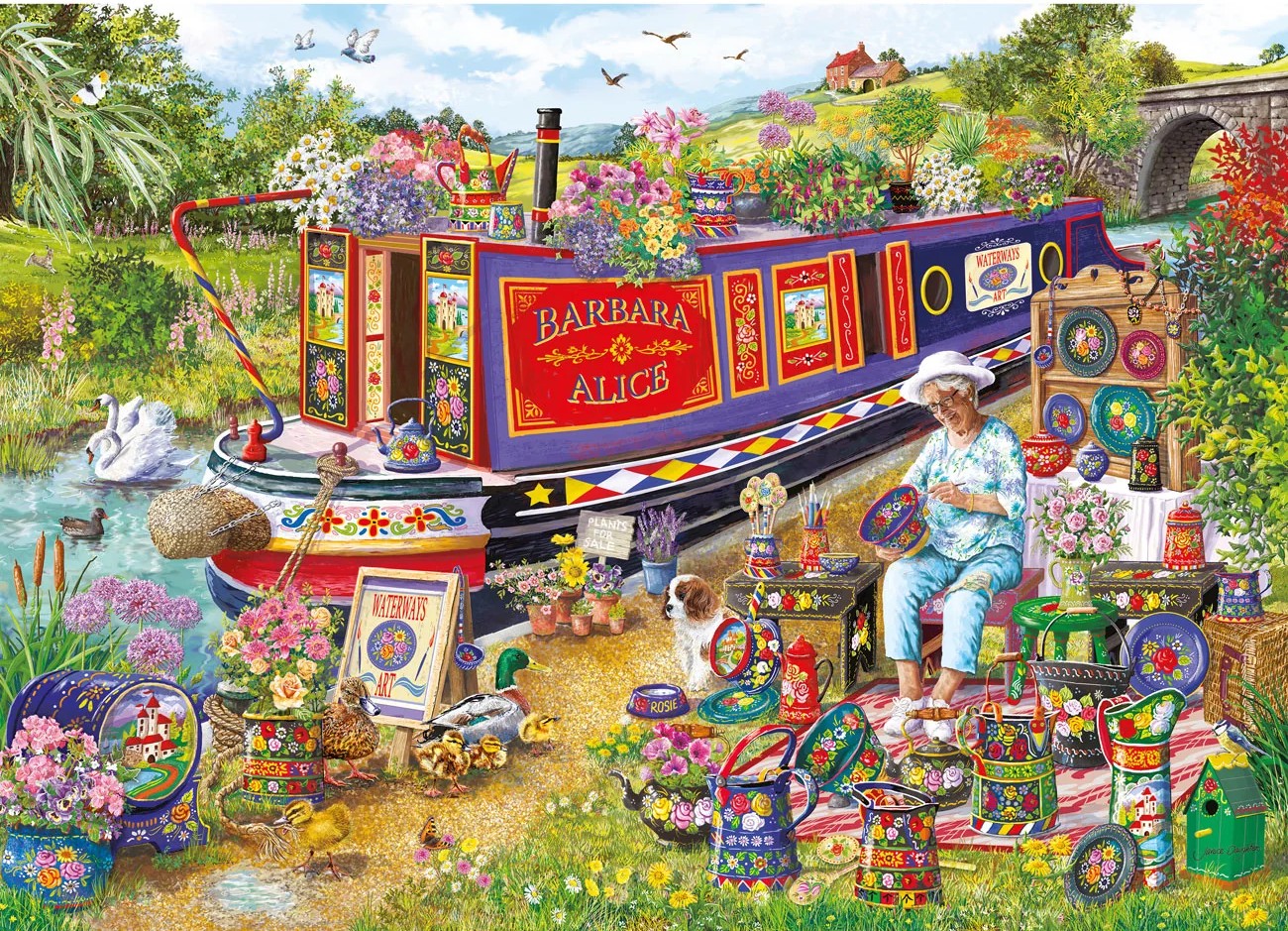 Gibsons - Canal Boat Blooms 500 XL Piece Puzzle