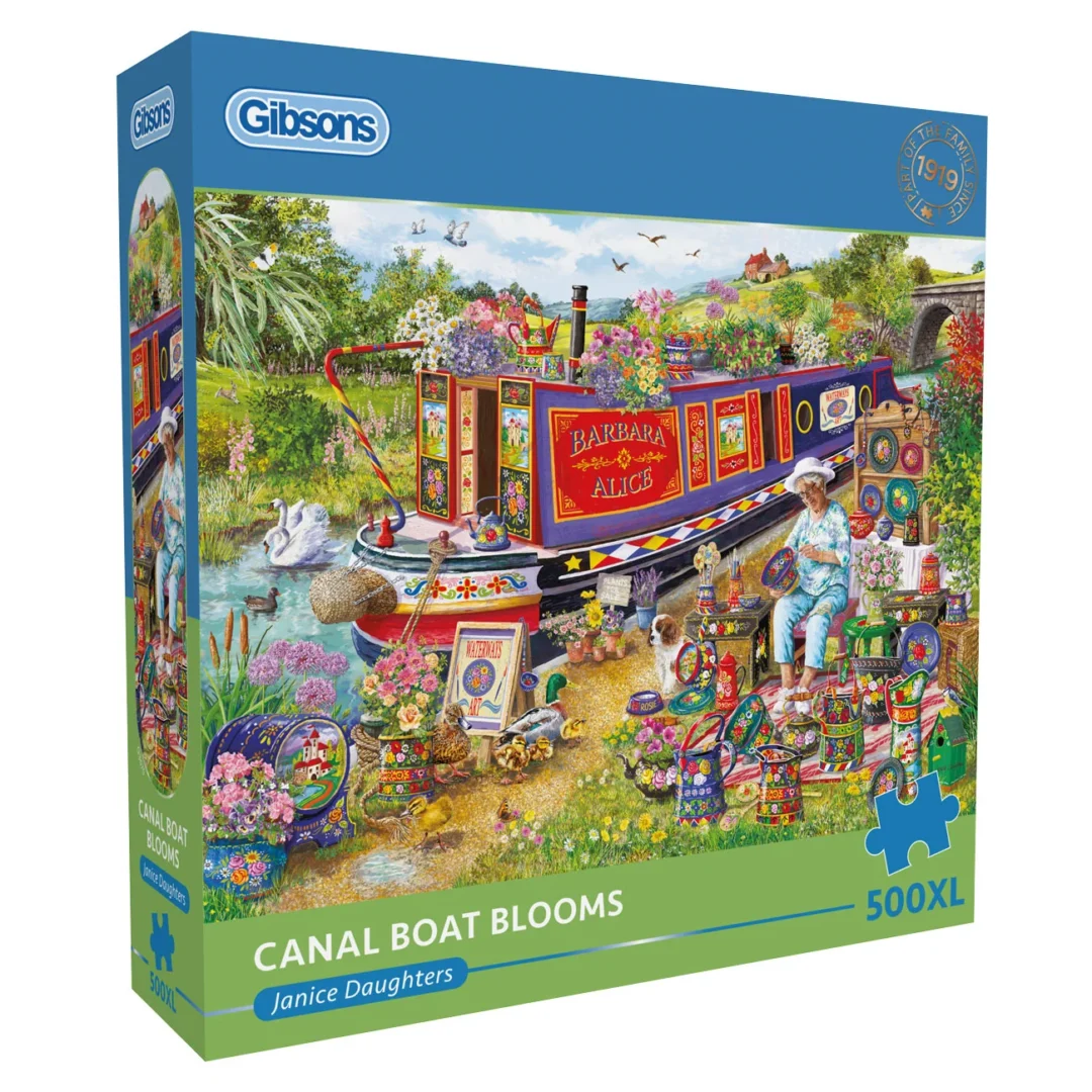 Gibsons - Canal Boat Blooms 500 XL Piece Puzzle - Image 2