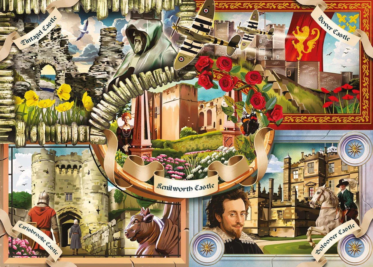 Gibsons - English Heritage, Castles of England 1000 Piece Puzzle