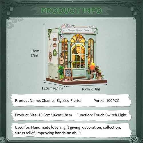 CuteBee - Champs Elysees Florist DIY Miniature House Kit - Image 5