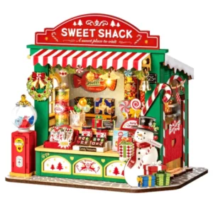 Robotime Christmas Candy Stand Festive DIY Miniature House Kit