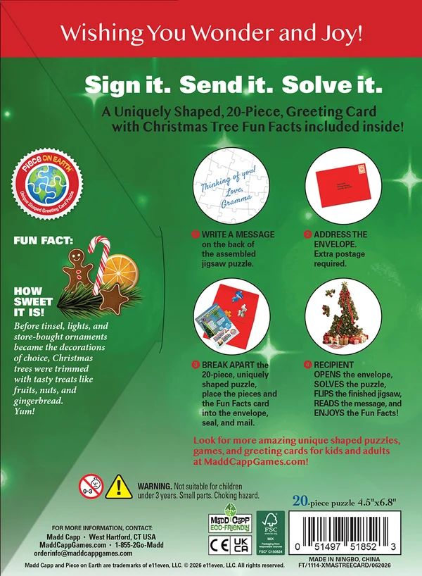 Madd Capp - Jigsaw Puzzle Greeting Card - Christmas Tree 20 Piece & Envelope - Image 4