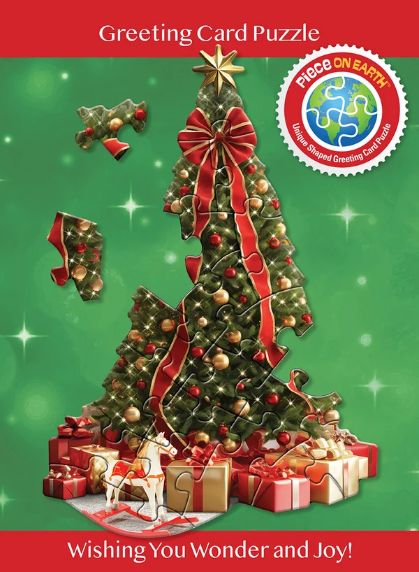 Madd Capp - Jigsaw Puzzle Greeting Card - Christmas Tree 20 Piece & Envelope